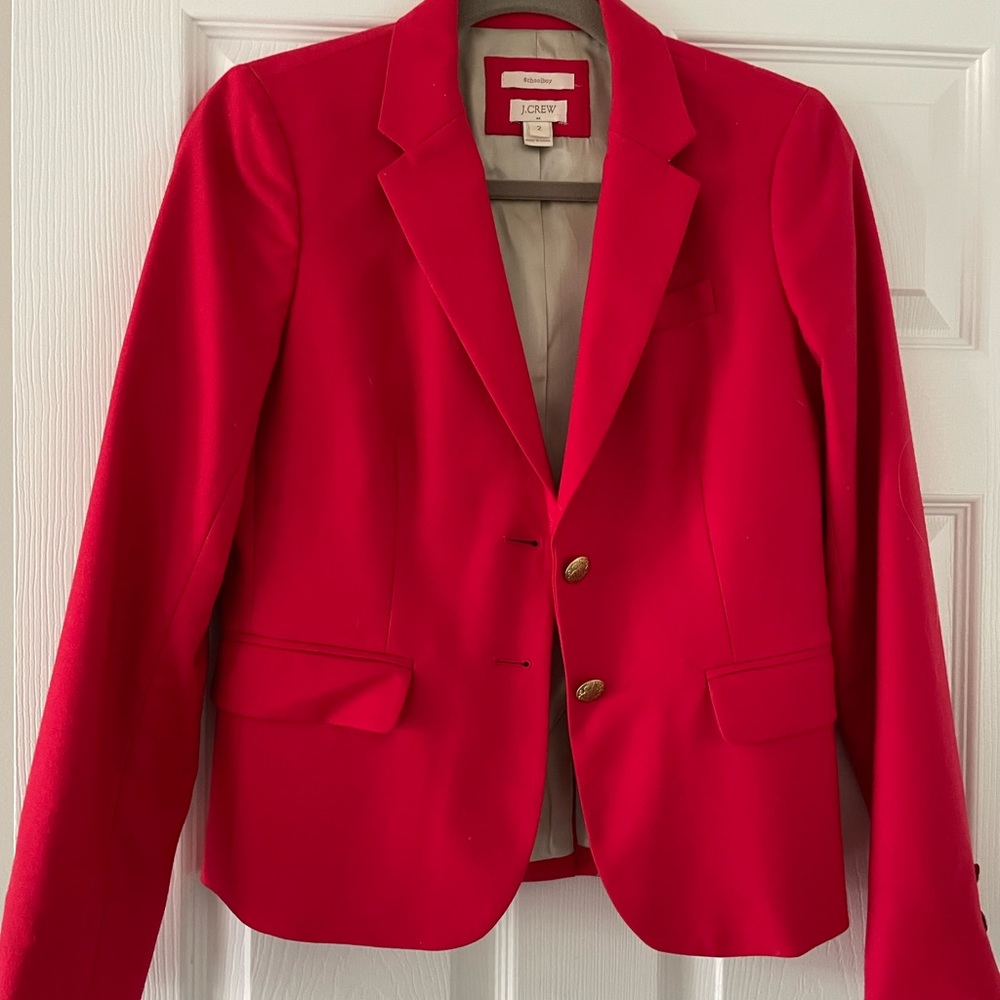 J. Crew Red School Boy Blazer Sz 2